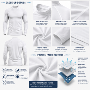 T-shirt de compression à manches longues personnalisé OEM, couche de base athlétique anti-humidité pour l'entraînement des équipes sportives - Product Image 3