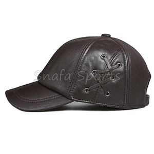 Gorra de béisbol de cuero genuino más vendida para hombres y mujeres, gorra negra ajustable de cuero real para otoño e invierno. - Product Image 2