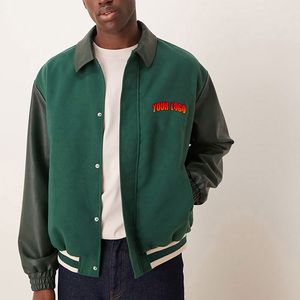 Veste bomber universitaire pour homme en cuir avec broderie chenille personnalisée, logo sur mesure, style baseball, hiver - Product Image 3