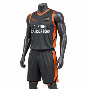 Basketball Jersey Men's Sleeveless V-Neck Sublimation Polyester Mesh <b>Athletic</b> Fit Team Apparel Reversible - Product Image 2