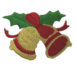 Applique décorative brodée thermocollante en feutre non tissé, motif couronne de Noël, forme cercle avec nœud vert et rouge, pour cadeaux - Product Image 2