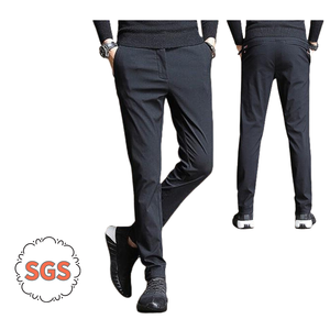 Pantalones de traje de hombre de poliéster de alta elasticidad para entrevistas o banquetes - Product Image 1