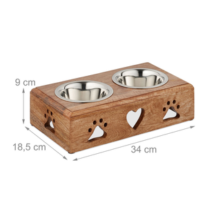 Wholesale Acacia Wooden Dog Bowl Stand Pet Dog Bowl Pet <b>Feeder</b> for Food and Water from Vietnam - Product Image 2