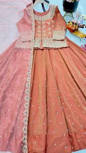 New Arrivals Latest Fashion Elegant Wedding <b>Party</b> Wear <b>Top</b> Lehenga Dupatta Set simmer silk - Product Image 6