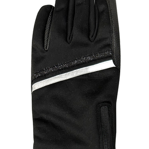 Unisex Summer Equestrian <b>Gloves</b> Zipper Closure Custom Branding Full Finger PU Waterproof Non-Slip Lightweight Glitter Trim - Product Image 3