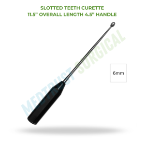 Slotted Teeth Curette 11.5 Inch Neuro Spine Surgery Instrument Surgical Bone Curette Tool - Product Image 2