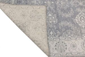 Alfombra de Lana Gruesa Tejida a Mano, Ecológica, Antideslizante, con Rayas Horizontales en Tono Gris Marfil, con Borde Decorativo para un Estilo Moderno - Product Image 5