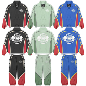Wholesale Custom Logo <b>Y2K</b> Oversized <b>Tracksuit</b> Set Men Women Streetwear Windbreaker Jacket and Pants Casual Sportswear - Product Image 4