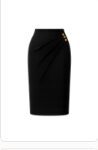 กระโปรงทรงดินสอแบบเดรปสำหรับผู้หญิง ชุดยูนิฟอร์มสำนักงาน - Product Image 1
