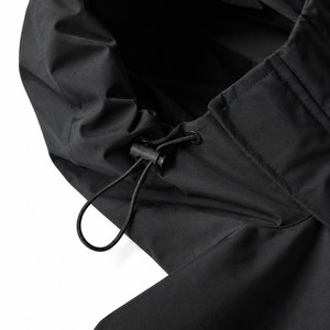 Custom Black Hooded <b>Racer</b> <b>Jacket</b> Waterproof Eco-Friendly Windproof Zipper Closure Casual Style Regular Fit Unisex Polyester - Product Image 5