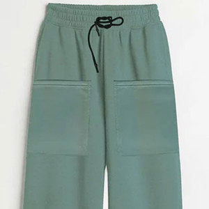 Pantalon pour femme, best-seller, hiver, respirant, taille mi-haute, couleur unie, 100% coton, confortable - Product Image 1
