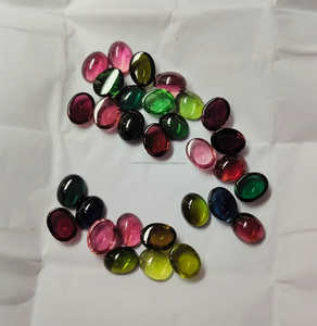 Cabujones de turmalina múltiple de calidad Natural 100%, piedras preciosas naturales sueltas de color polaco para joyería, joyería hecha a mano - Product Image 1
