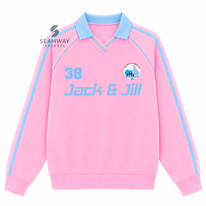 เสื้อสเวตเชิ้ตวาร์ซิตี้รักบี้สำหรับผู้หญิง แบรนด์แจ็คแอนด์จิล ออฟ อเมริกา คอปกโปโล แขนยาว ปักลาย สวมใส่สบายๆ สไตล์วิทยาลัย - Product Image 1
