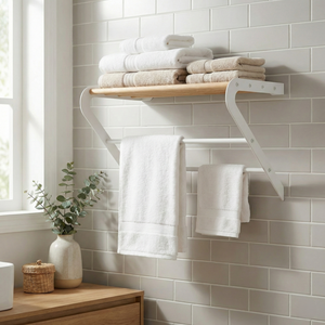 Vente en magasin Porte-serviettes simple en fonte fabriqué à Taïwan Design grain de bois avec chauffage pour le stockage à domicile pour les ménages et les hôtels - Product Image 1