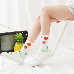 <b>Hot</b>-selling Women Smile <b>Socks</b> Custom Design Knitted Crew <b>Socks</b> Ladies Tube Cotton <b>Sock</b> Wholesale Low MOQ - Product Image 5