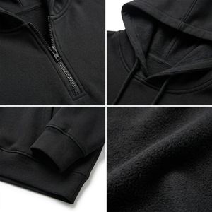 Men's Sports Team Pure Cotton Fleece Premium Quarter Zipper <b>Hoodie</b> Custom OEM <b>Long</b> Sleeves <b>Oversized</b> <b>Hoodie</b> For Unisex - Product Image 4