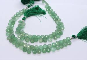 Perles en quartz vert naturel facettées en forme de poire 8MM 10MM, pierres précieuses en vrac, vente en gros, 8 pouces, pour la fabrication de bijoux - Product Image 3