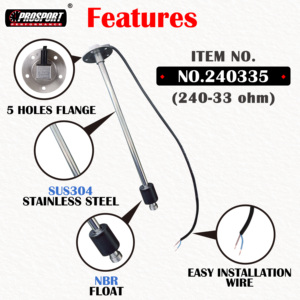 400mm 15.75inch phổ điện 240-33 Ohm nhiên liệu nước mức độ người gửi nhiên liệu nước Float cảm biến mức thuyền campervan - Product Image 3