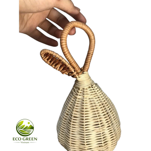 Sonajero de mimbre natural para bebé, forma de bellota, juguete de ratán hecho a mano, proveedor de juguetes Montessori ecológicos - Product Image 4