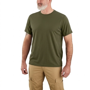 <b>Men's</b> <b>Black</b> Short Sleeve Regular Fit O-Neck Quick Dry Jersey T-<b>Shirt</b> Casual Solid Color Knitted Polyester <b>Shirt</b> - Product Image 2