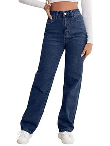 Abdul Royal World Export Women's <b>Boot</b> Cut Jeans Mid Waist Knee-Length Regular Fit Vintage Wash Eco-Friendly Cotton Denim Dark - Product Image 1