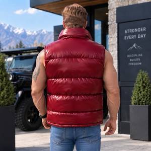 Chaleco de Cuero para Hombre, Chaleco Bomber de Cuero Genuino, Abrigo sin Mangas para Invierno, Lederweste für Herren - Product Image 6
