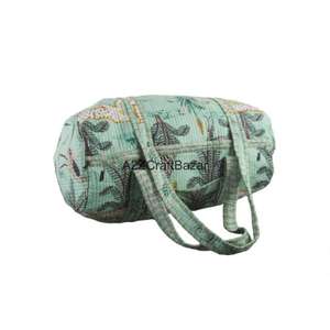 กระเป๋าผ้าฝ้ายแท้ 100% ทำมือ แบบควิลท์ วินเทจ ขนาดใหญ่ เปิดปิดด้วยซิป เป็นมิตรกับสิ่งแวดล้อม ใช้ได้หลากหลาย สำหรับเดินทาง ช้อปปิ้ง ใช้ในชีวิตประจำวัน และไปเที่ยวชายหาด - Product Image 6