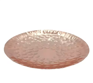 Lavie Creations Modern Silver Metal Round Dinner <b>Plate</b> Dishwasher Safe <b>Disposable</b> Party <b>Plate</b> - Product Image 3