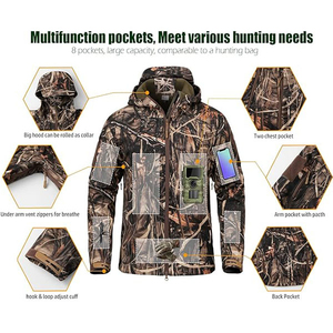 Nouveaux sweats à capuche de chasse d'hiver personnalisés 2024, 100 % coton polaire, quart de zip, imperméables, surdimensionnés, écologiques, haute qualité - Product Image 5