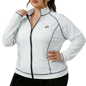 Veste coupe-vent sport slim fit personnalisée pour femme, entièrement zippée, extensible, haut d'entraînement, vêtements de sport respirants, tenue de gym, OEM, marque privée - Product Image 3
