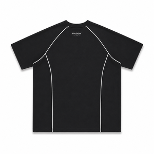 Custom High Quality Mens Oversized Sports T-Shirt Contrast Piping Streetwear Cotton Gym Fitness Activewear Short Sleeve <b>Tee</b> - Product Image 5