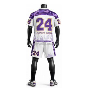 Jersey de Fútbol Americano Personalizado con Diseño OEM Nuevo, Transpirable, Antibacterial, Tallas Grandes, Logotipo Cosido Personalizado, Impresión por Transferencia de Calor - Product Image 4