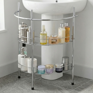 Estante de Almacenamiento de Baño de Dos Niveles, Metálico, Moderno y Ecológico, para Herramientas del Hogar, Fabricante de Muebles de Taiwán, MOQ Bajo - Product Image 1