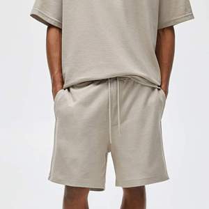 Men's Custom Logo Crew Neck T-Shirt And Shorts <b>Set</b> Solid Color Casual Summer Outfit <b>Knitted</b> Fabric OEM Service - Product Image 4