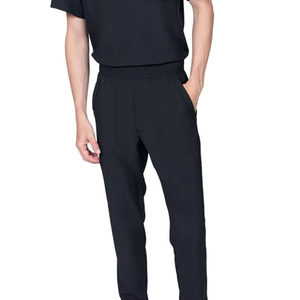 High Quality Men's Medical Scrub <b>Set</b> Stretchable Breathable Nursing Uniform V-neck <b>Doctor</b> Hospital Surgical Workwear Suit OEM - Product Image 3