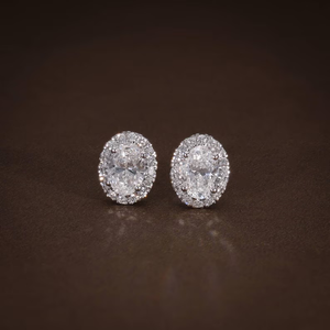 Boucles d'oreilles ovales en diamant de laboratoire, 1,81 carat total, couleur E-F, qualité VVS2, boucles d'oreilles classiques en diamant pour femmes, différentes tailles - Product Image 1
