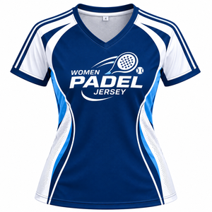 Camiseta de Pádel Personalizada para Hombre, Cuello en V, Secado Rápido, Transpirable, Paneles de Malla Anti-UV, Bordado 3D, Impresión Digital OEM, Uniforme de Equipo - Product Image 1