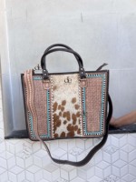Nouvel Arrivage Sac Fourre-tout en Véritable Cuir de Vache, Sac à Main Élégant en Cuir avec Poils, Sacs Sculptés à la Main pour Femmes, Multi-usages