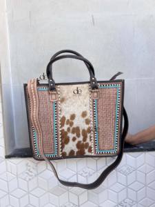 Nouvel Arrivage Sac Fourre-tout en Véritable Peau de Vache, Sac à Main en Cuir Élégant avec Poils, Sacs Sculptés à la Main pour Femme, Multi-usages - Product Image 5