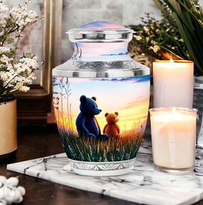 โกศใส่เถ้ากระดูกรูปหมีเท็ดดี้ ขนาด 6 นิ้ว เป็นมิตรกับสิ่งแวดล้อม ทนทาน ความจุ 220 คิวบิกอินช์ สำหรับฝังศพและจัดงานไว้อาลัย - Product Image 2