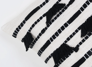 Hand Tufted Texture Boho Black and Ivory <b>Cushion</b> <b>Cover</b> Handmade Decorative Pillow Case for Sofa Bedroom Living Room Home Decor - Product Image 3