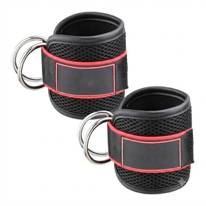 Wholesale Heavy Duty Neoprene Fitness Ankle Straps Double D <b>Ring</b> Cable Machine Attachments Custom Logo Gym Bodybuilding Buckle - Product Image 3