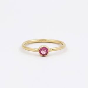 Bague en argent sterling 925 faite à la main pour femme, avec pierre précieuse naturelle tourmaline rose, pierre de naissance d'octobre, pour fiançailles et Noël - Product Image 3