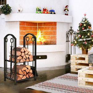 Set Completo di 4 Utensili per Caminetto con Porta Legna e Accessori - Product Image 3