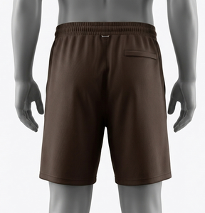 Men's Brown Solid Color Drawstring Shorts Regular Fit With <b>Pockets</b> Breathable Mesh Athletic Wear Summer Sport Shorts - Product Image 4
