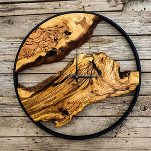 Solid Wood Live Edge <b>Wall</b> <b>Clock</b>, Rustic Natural Wooden <b>Clock</b>, Handmade <b>Wall</b> Decor, Modern Farmhouse Home Decor, Unique Wood - Product Image 5