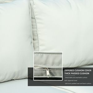 Set Divano da Esterno in Rattan a 6 Pezzi con Poltrona Singola Reclinabile, Set Conversazione Angolare in Vimini con Pouf, Set da Giardino - Product Image 6