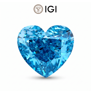 Zisma Jewellery - Diamante Cultivado en Laboratorio con Certificado IGI, Corte Corazón, Color Azul Intenso |   Diamante CVD VS1 Cultivado en Laboratorio, Suelto |   Anillo Personalizado - Product Image 1