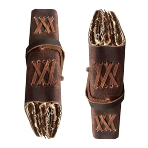 Carnet en cuir souple vintage gaufré motif loup, fait main, avec papier à bords festonnés vierges pour l'écriture, le dessin, idées cadeaux - Product Image 3