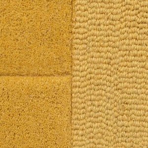 Tapis en laine tufté à la main jaune moutarde, motif géométrique abstrait moderne en cercles, pour salon, chambre, tapis décoratif sur mesure - Product Image 6